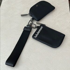 Lululemon Wristlet Key and Card Holder Set with Zipper Closure and Wrist Strap